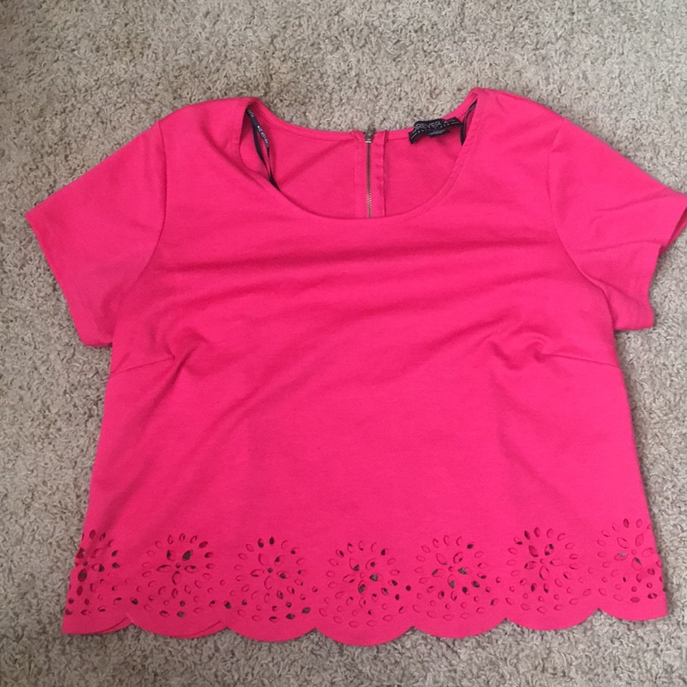 Women's Forever 21 Hot Pink Crop Top (size XL)